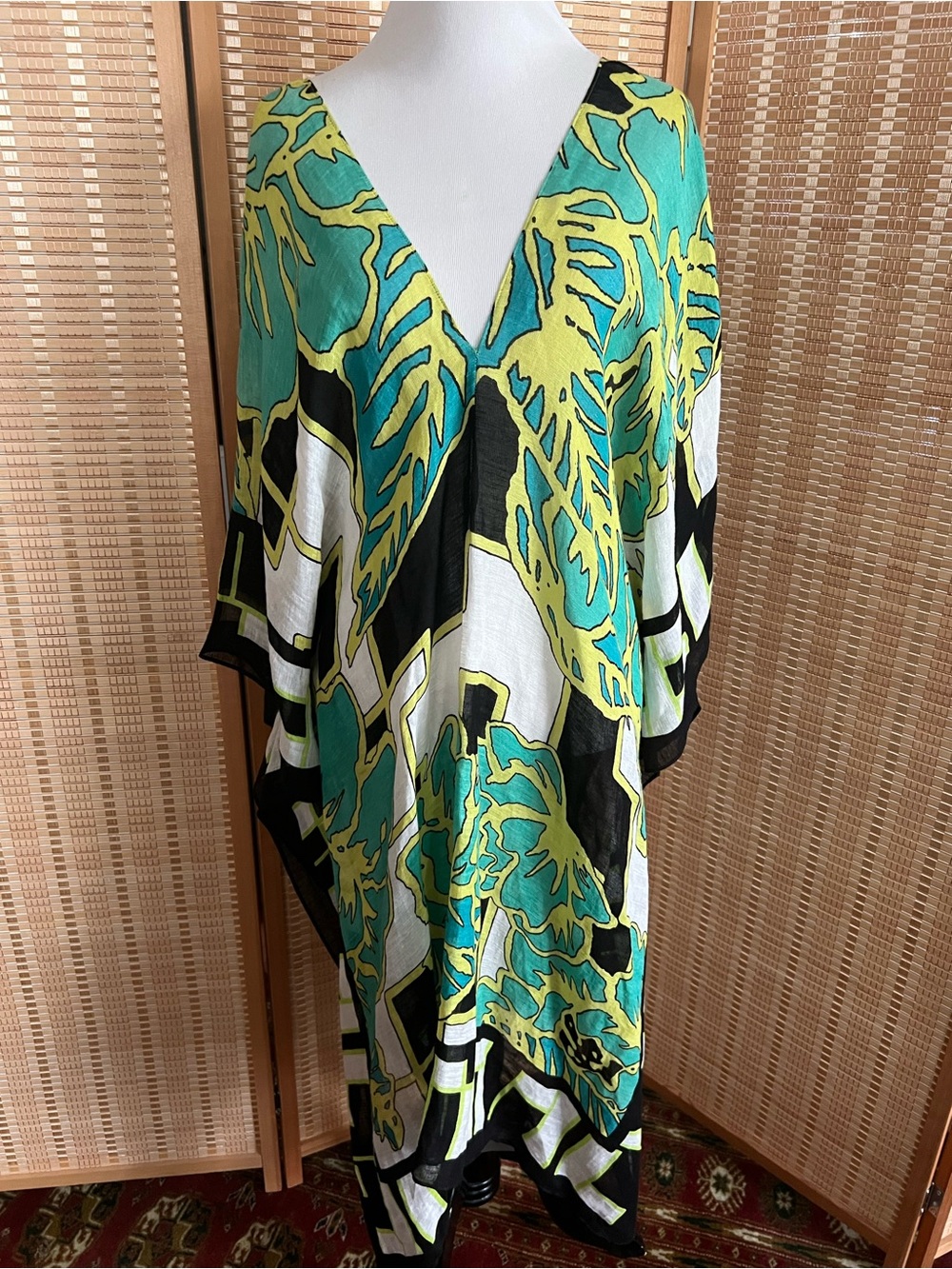 Theodora & Callum Teal, Lime & Pink Tropical Kaftan